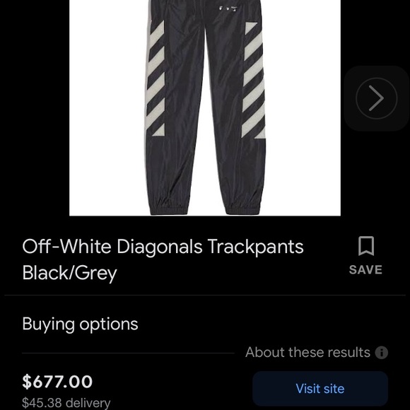 Off-White Diagonals Trackpants (100%real Authentic) - Picture 4 of 8